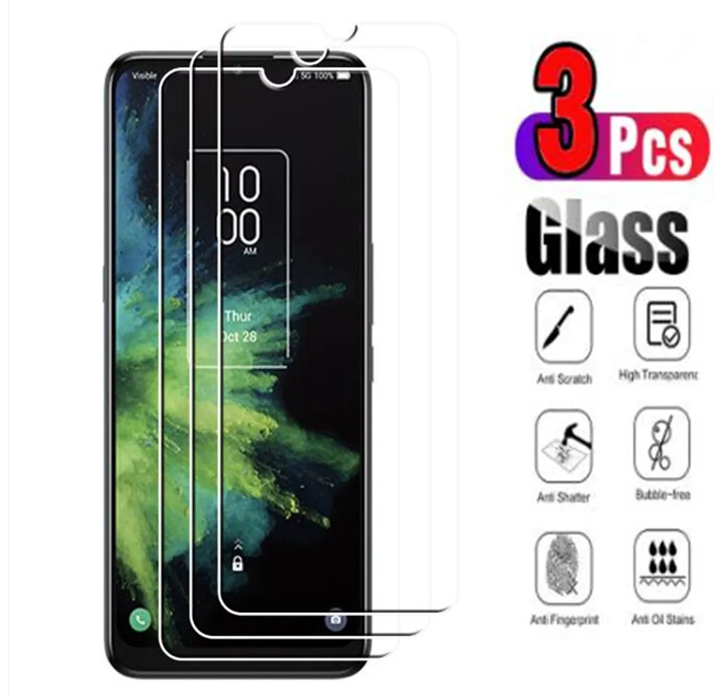 Protector de pantalla de vidrio templado, cubierta de película para TCL 20 A R 5G SE 205 20B 20E 20L 20L + Plus 20S 20Y L10 Lite Pro 10 10L, 3 unidades