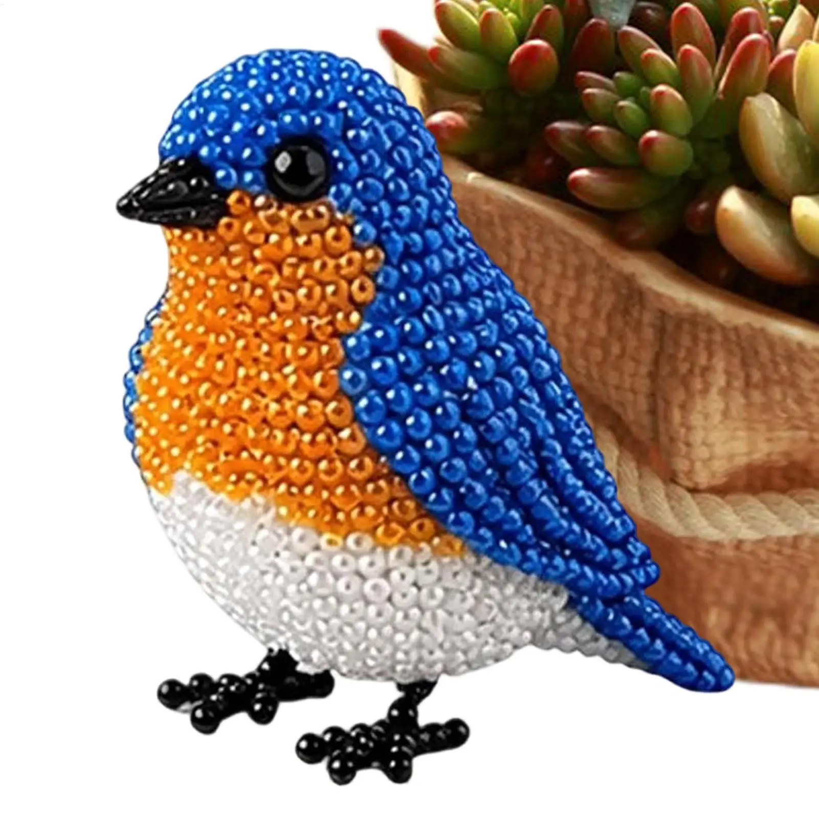 DIY Bird Beading Kit Handmade Bird Beadwork Funny Beading Art 3D Animal DIY Kit For Home Desk Shelf Decor Backpack Charm Party