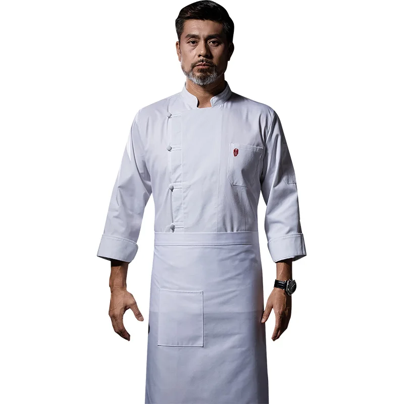 Chef Overalls High-End Chinese Catering Hot Pot Cantonese Restaurant Kitchen Cook Clothes Long Sleeve Autumn and Winter Clothes