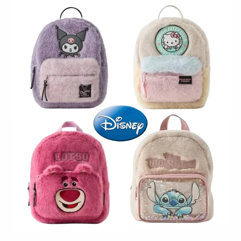 Disney Hello Kitty School Bag Cartoon Backpack Versatile Children Lovely Kindergarten Kids School Gift Kuromi Stitch Backpack