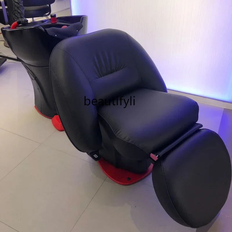 

Electric Adjustable Barber Shop Shampoo Chair Hair Salon Ceramic Basin Hair Salon Half Lying Flushing Bed