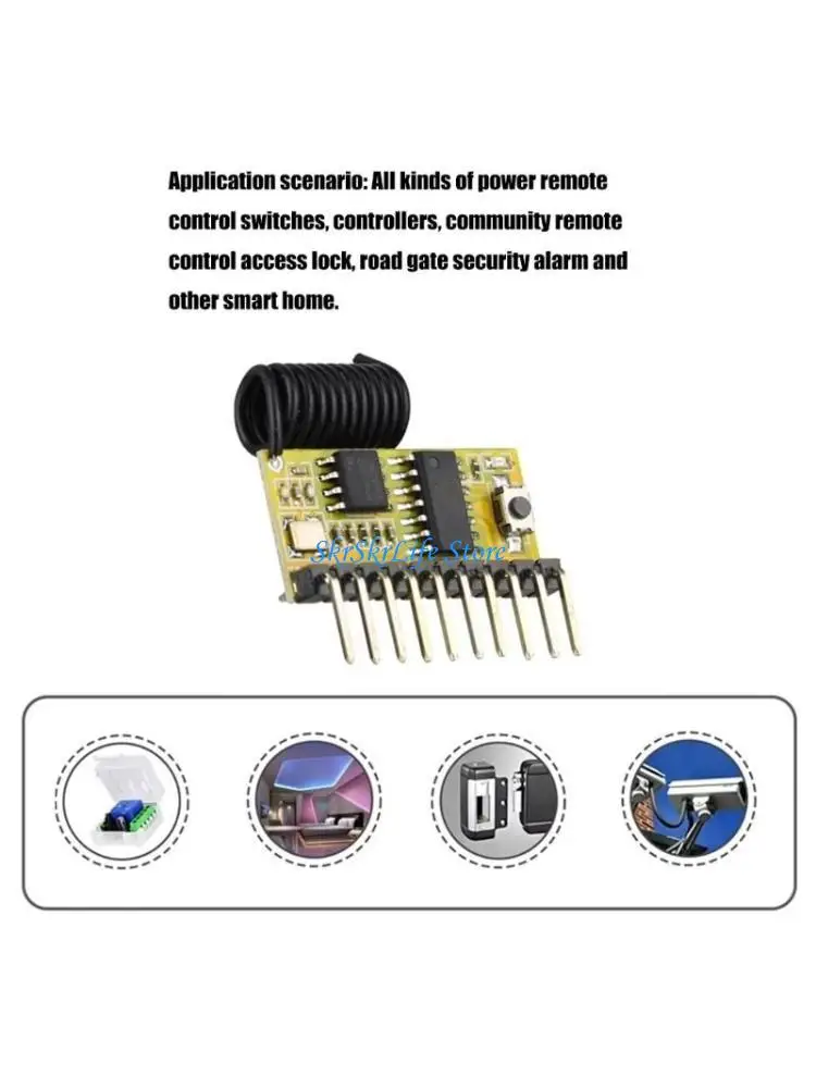 

E65E ASK Receiving Module Multifunctional Superheterodyne Decoding Module 8CH 433MHz