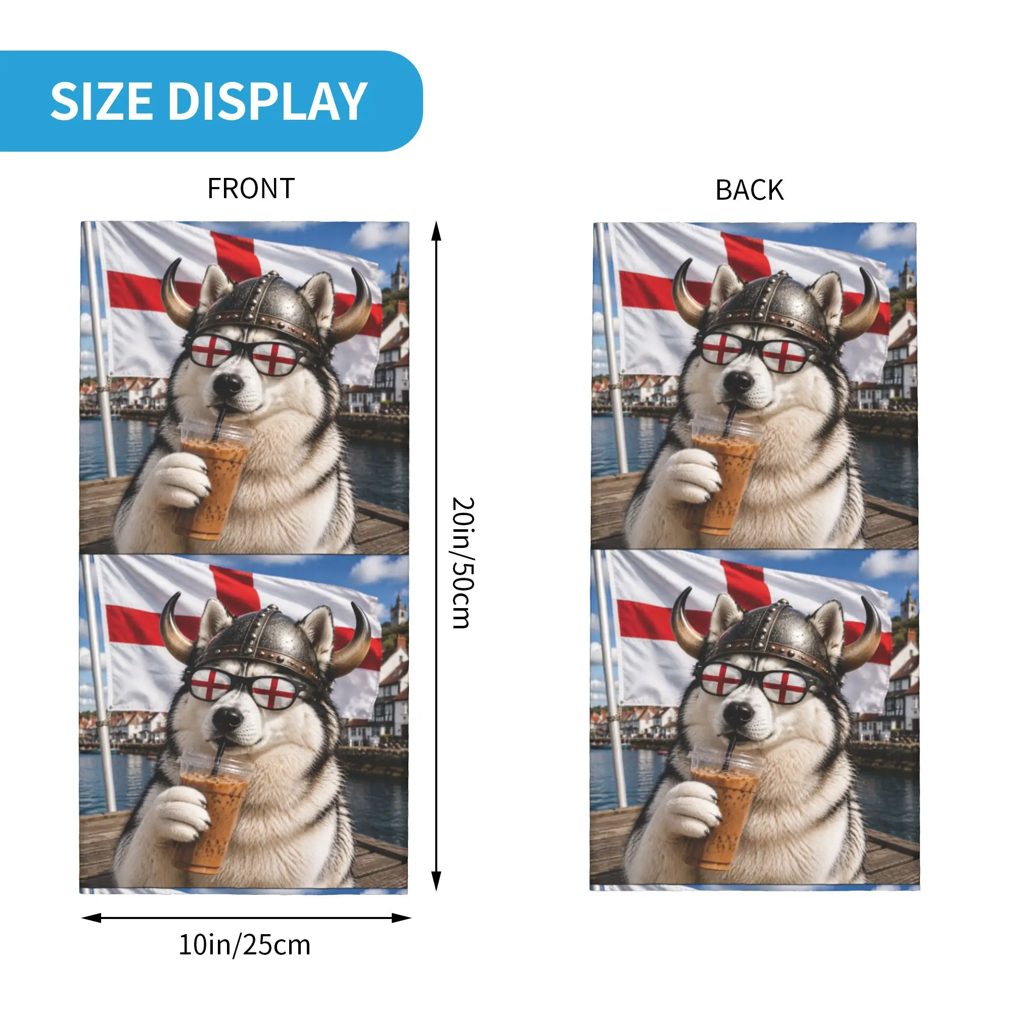 Funny England Flag Proud English Norway Ro Dog Iced Coffee Balaclava Camping Tactical Mask Men Cycling Mask Breathable Scarves