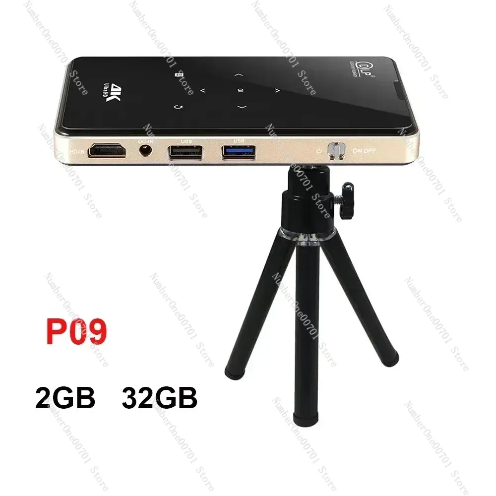 P09-II Portable DLP Mini Pocket Projector Android 9.0 2GB RAM 32GB WIFI5 BT4.2 4K HD Beamer Home Cinema LED Video Proyector