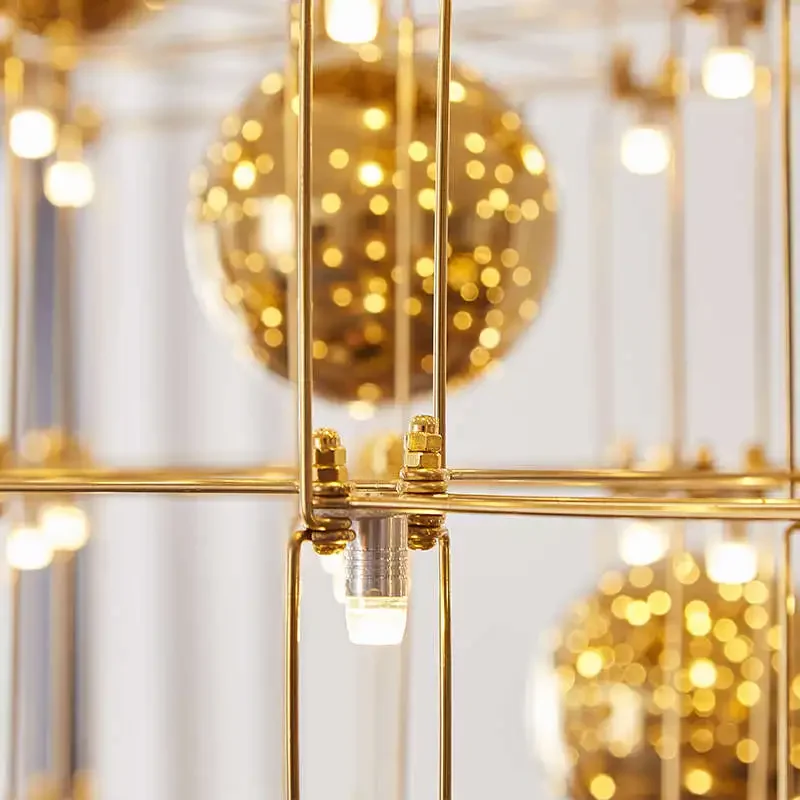 Modern minimalist luxurious living room pendant light dining room creative rectangular firefly pendant light