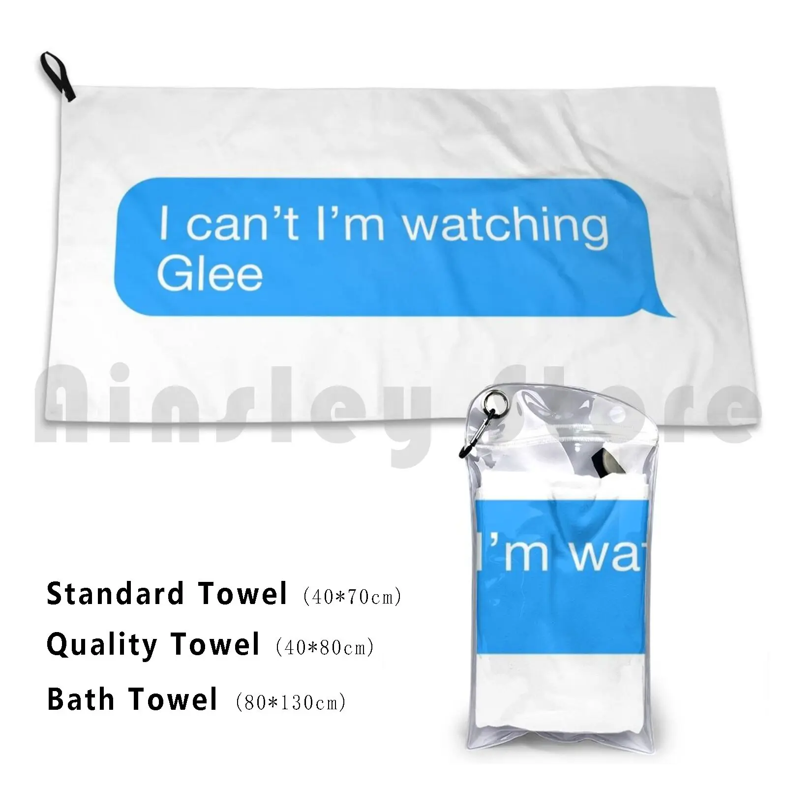 I Cant Stop Watching Glee Beach Towel Quick Dry Quality Towel Glee Glee Cast Gleek Gleem Gleevec Glee Characters