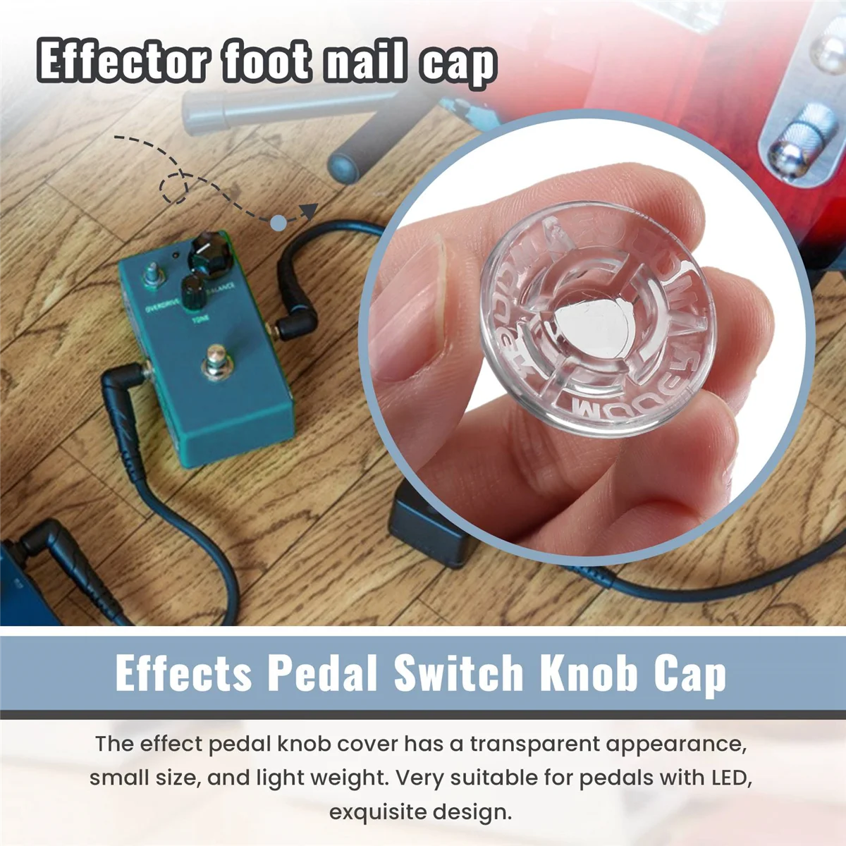 Mooer-キノコ効果のあるギターペダル,10個,ネイルキャップ,フットスイッチ,アンプフットプロテクター