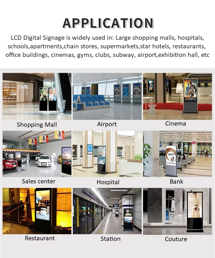 أفضل بيع سعر المصنع مشغل الإعلانات التفاعلية الطابق الدائمة كشك الملصق الرقمي