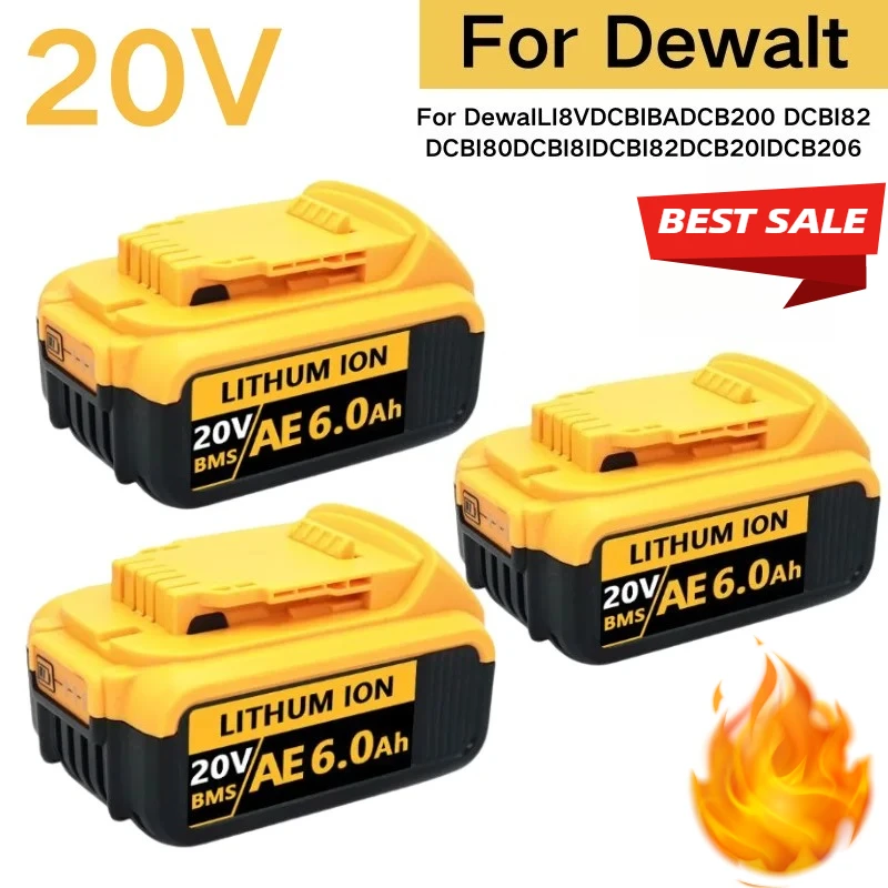 

20V 6.0Ah For Dewalt Power Tool Battery Battery DCB206 DCB205 DCB200 DCG405 DCD791 DCF922 DCF850 DCD805 tool battery