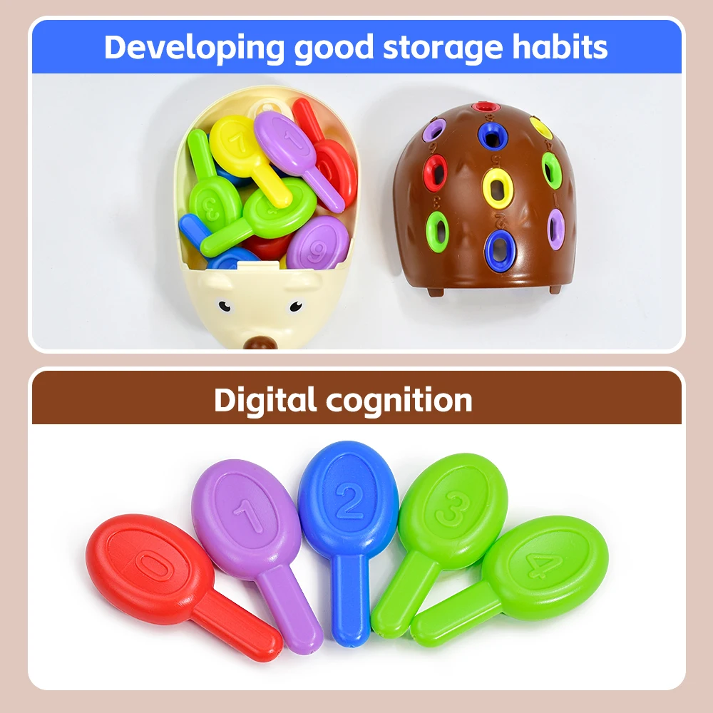 لعبة مطابقة الألوان الرقمية للأطفال على شكل قنفذ لعبة مطابقة الألوان الرقمية للأطفال