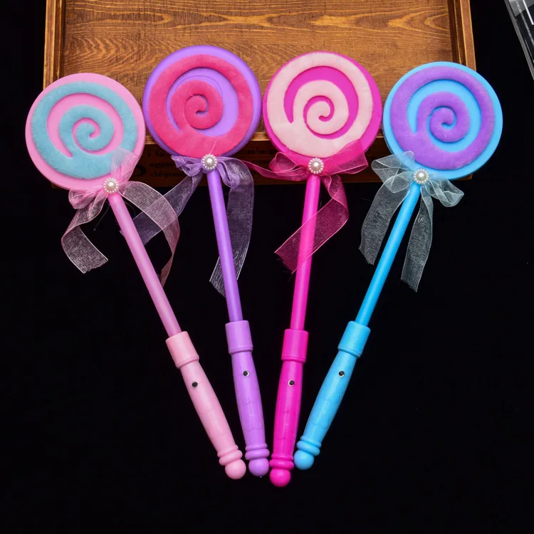 Cute Flash Lollipop Magic Wand Toy para meninas, Concert Glow Stick, Birthday Party Gift, Play House Toys, Light-emitting