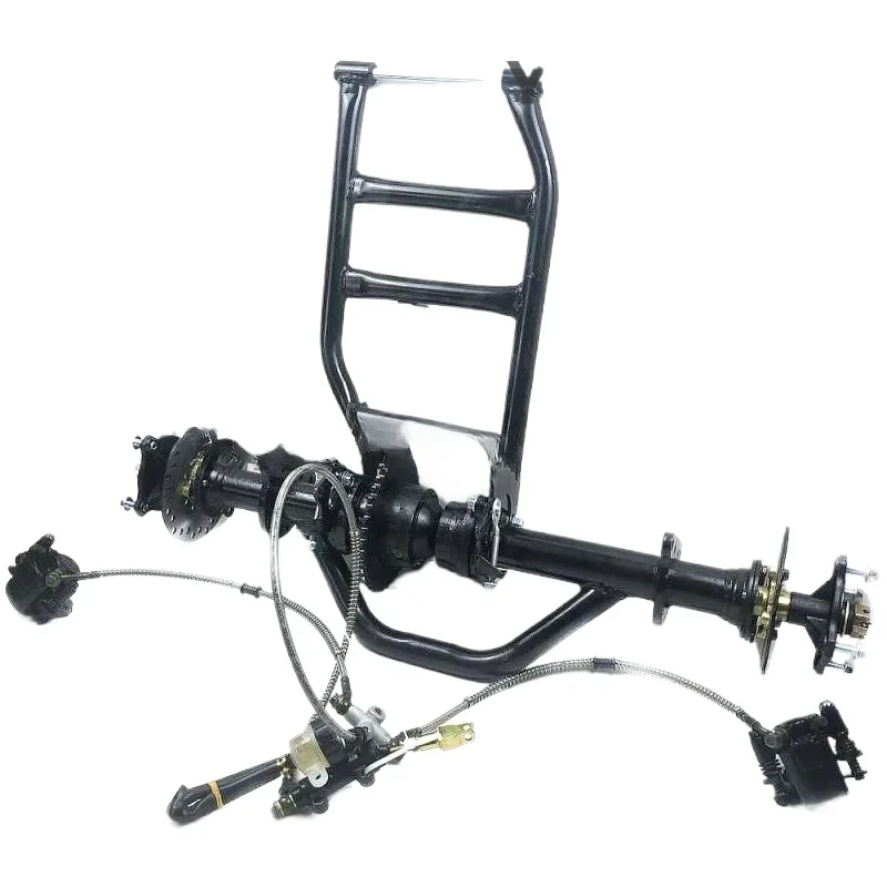 Chain Differential Rear Axle with Dual Disc Brake for Self‑Modified Tricycle Go‑Kart ATV Buggy Accessory