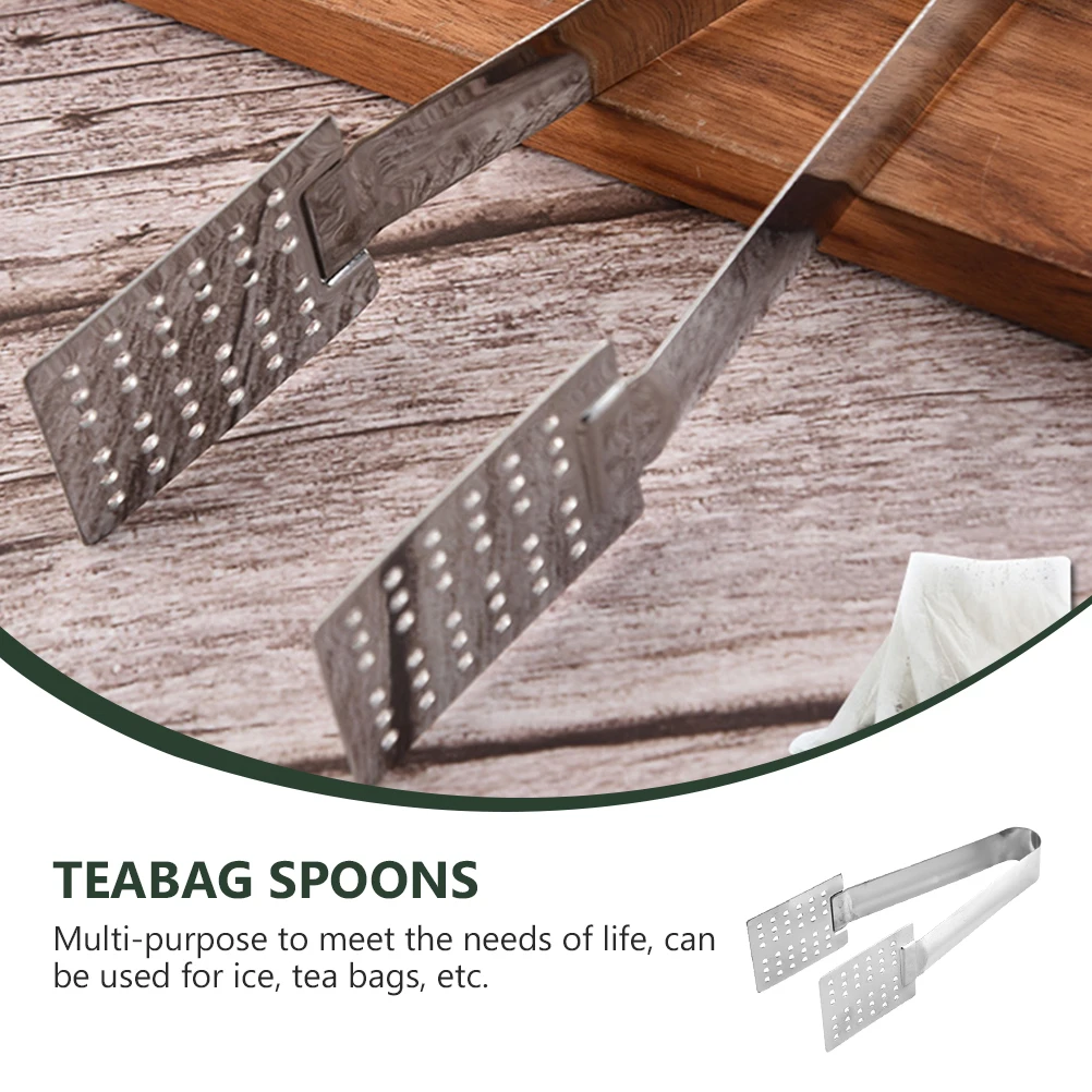

3Pcs Stainless Steel Tea Bag Clips Multi-Functional Lemon Tongs Kitchen Tools Sugar Cube Ice Food Clips Lemon Tongs
