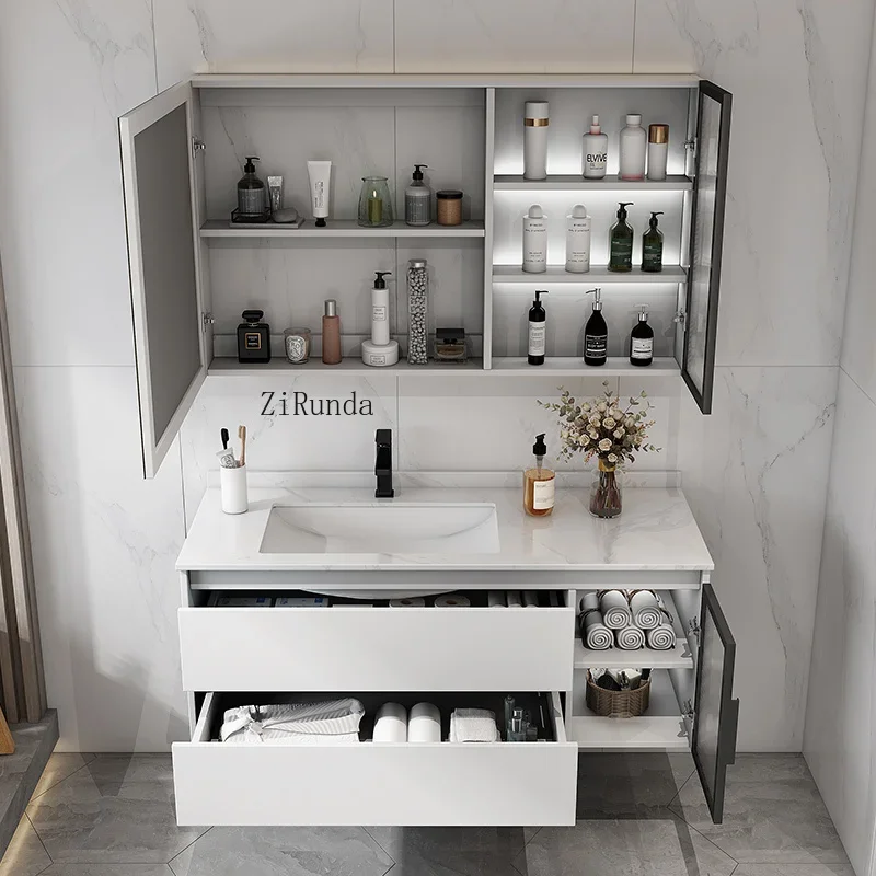 

Керамический встроенный шкаф для ванной комнаты, комбинированный умывальник для ванной комнаты, умный зеркальный шкаф