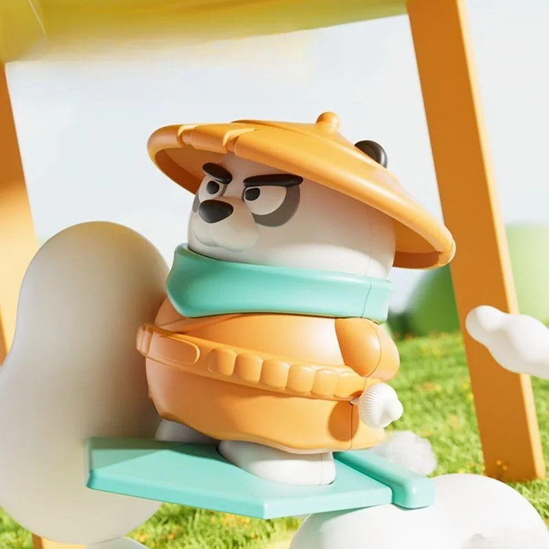 4 pçs novo dos desenhos animados bonito panda herói brinquedo de corda engraçado oscilação girar crianças toya fidget colecionáveis da criança crianças brinquedos coletar presente
