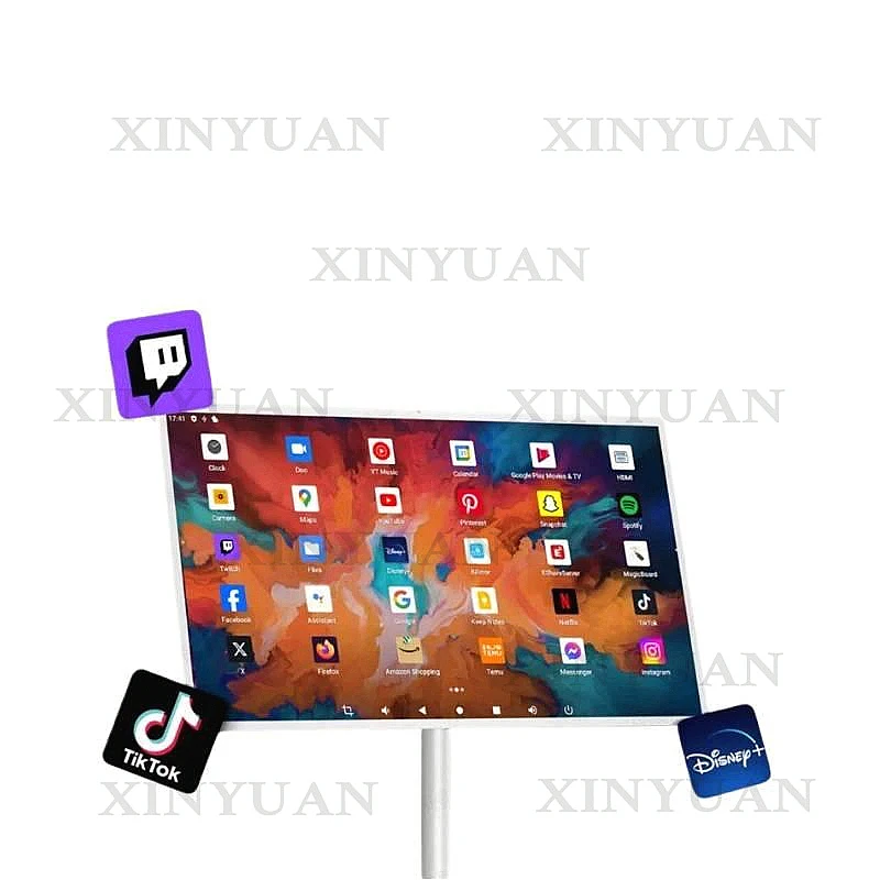 Kiosk, 32 Inch 4K Capacitive Touch Swivel Screen Android Terminal with Floor Stand and USB Interface