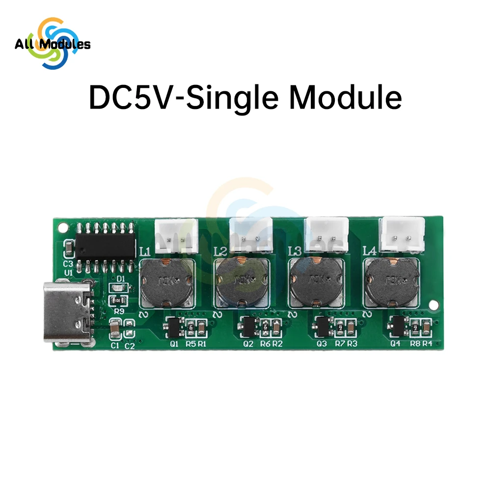 C타입 USB 미니 가습기 DIY 키트, 미스트 메이커 및 드라이버 회로 기판, 4 포거 분무 필름 무화기 시트 진동