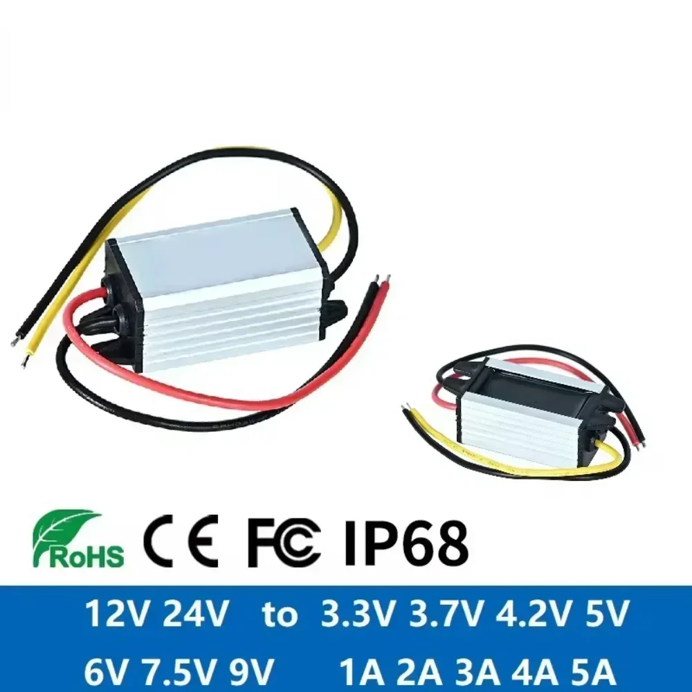DC 24V 12V do DC 7.5V 6V 9V 3.3V 3.7V 4.2V 5V 5A 3A Samochodowy regulator napięcia Buck Konwerter mocy 12 24 Volt Step Down 5 6 9 Volt