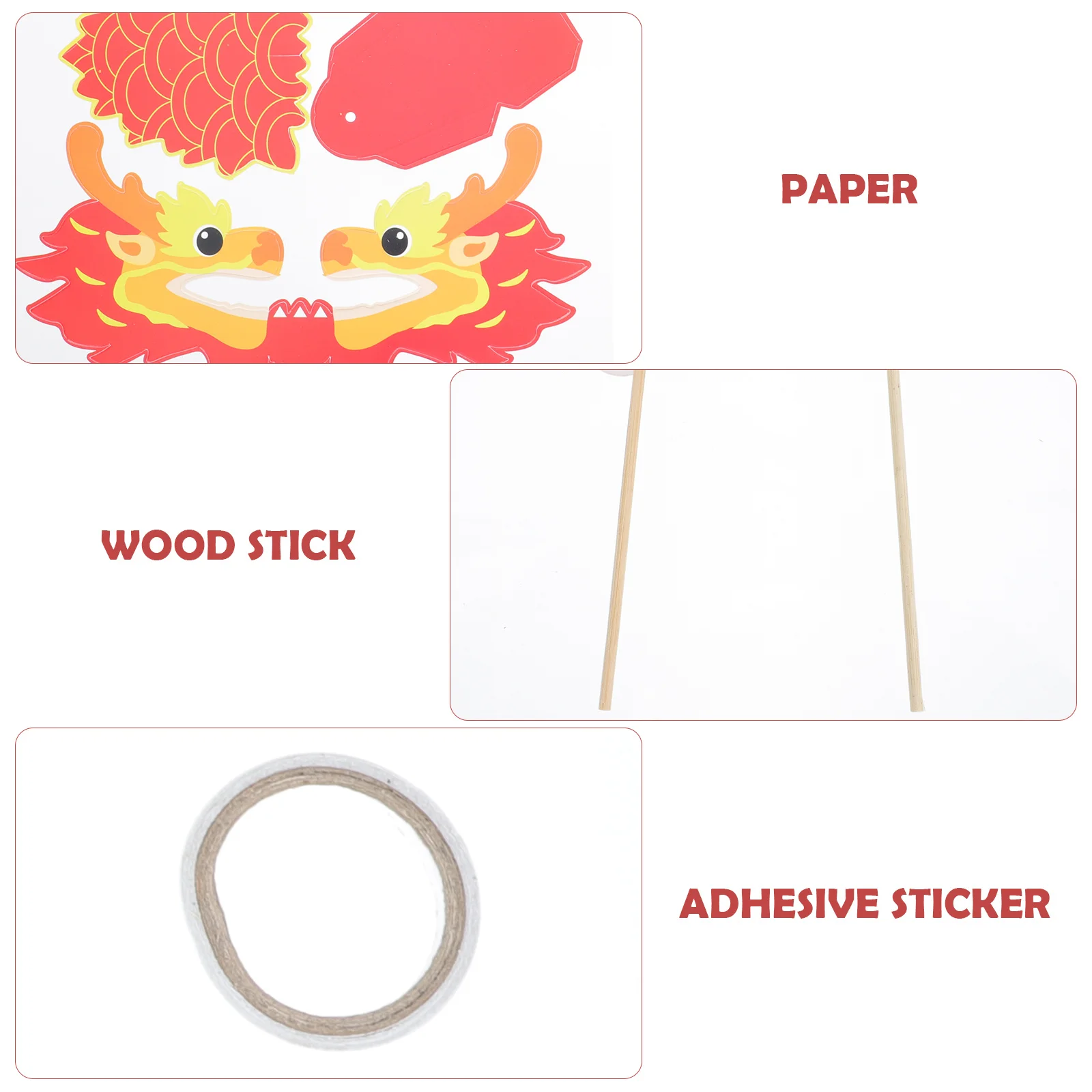 6 Zestawów Zrób To Sam: Papierowe Smoki - Materiały dla Dzieci, Rękodzieło Edukacyjne, Zabawne Zestawy do Składania, Dekoracje na Chiński Nowy Rok