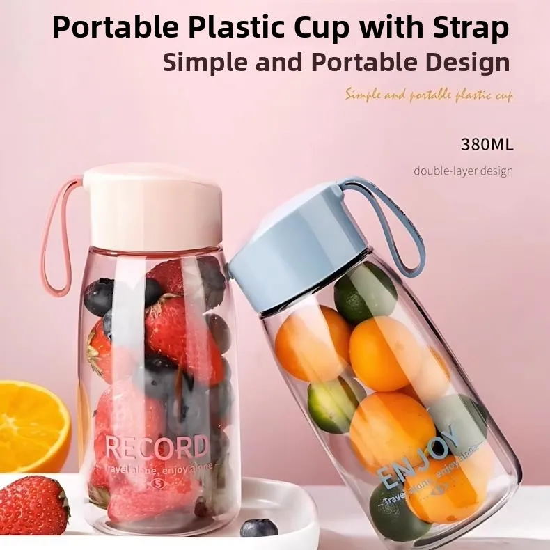  Portable Plastic Water Cup for Women Shockproof Personal Use Student Accompanying Simple And Trendy Ladies Cup