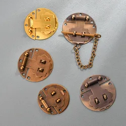 4pcs Round panel buckle Antique small buckle Zinc alloy lock padlock Iron leather box buckle gift box wooden box packing buckle