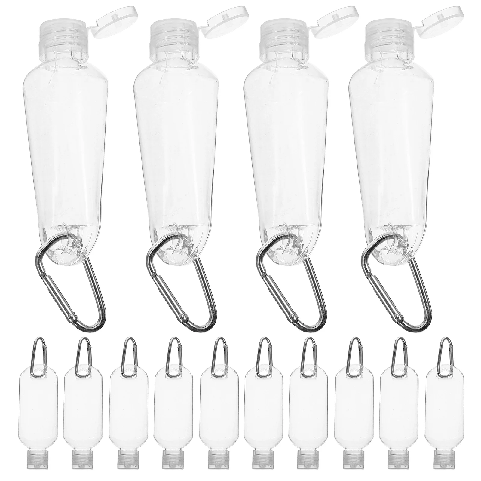 1 ensemble de bouteilles à crochet de voyage, mousqueton rechargeable, Portable, conteneur de stockage étanche, couleurs aléatoires, porte-clés vide, bouteilles en plastique