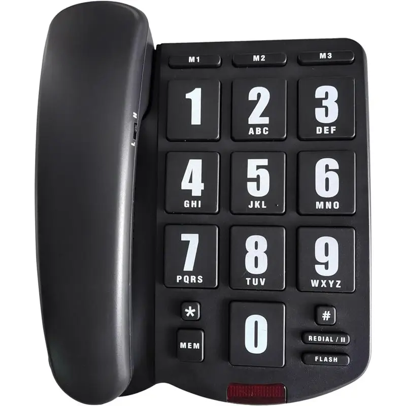 New!One-Touch Dialing Large Button Fixed Landline Phone Big Button Amplified Home Phone With Landline For Elderly And Users