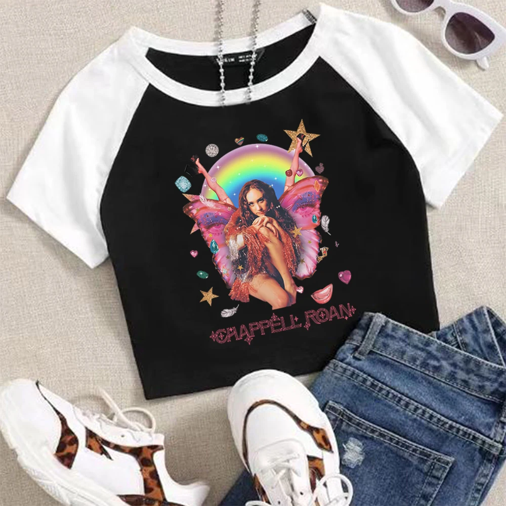 

Chappell Roan T-Shirt Pink Pony Club- Rise and Fall of A Midwest Princess Tour WLW Music Crop T-Shirt Girls Fashion