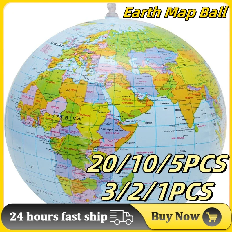 1/2/3PCS 16/12inch Inflatable Globe Earth Map Ball Educational Planet Earth Balls Ocean Kid Learning Geography Toys Home Decor