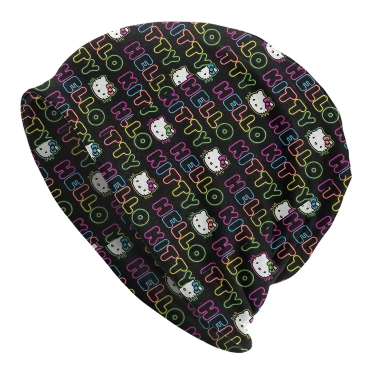 Custom Hello Kitty Pattern Bonnet Hats Cool Knitted Hat For Women Men Warm Winter Skullies Beanies Caps
