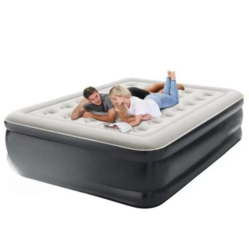 

Double convertible inflatable bed with built-in pump foldable portable foam air mattress for outdoor camping homes