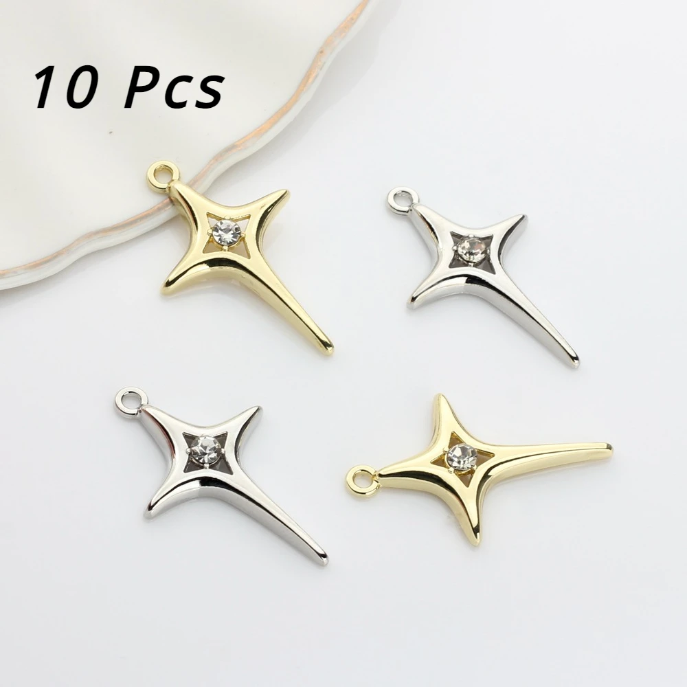 

10Pcs 20*31mm Stars Cross Charms Alloy Pendant For Jewelry Making Diy Bracelet Necklace Earrings Handmade Accessories Supplies