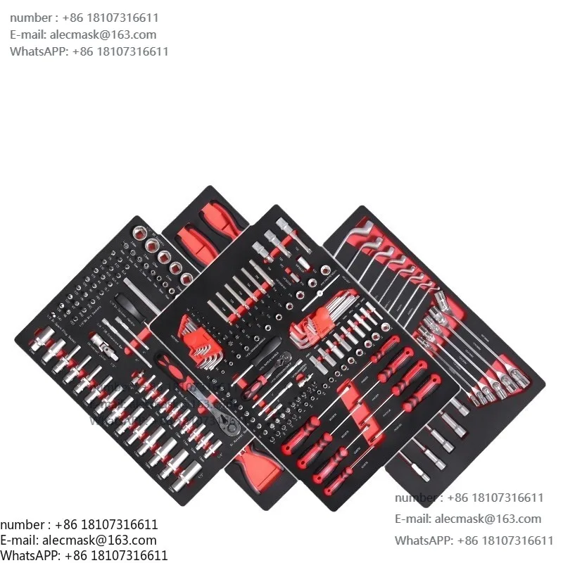 

Hardware tool set for mobile tool cart with drawers