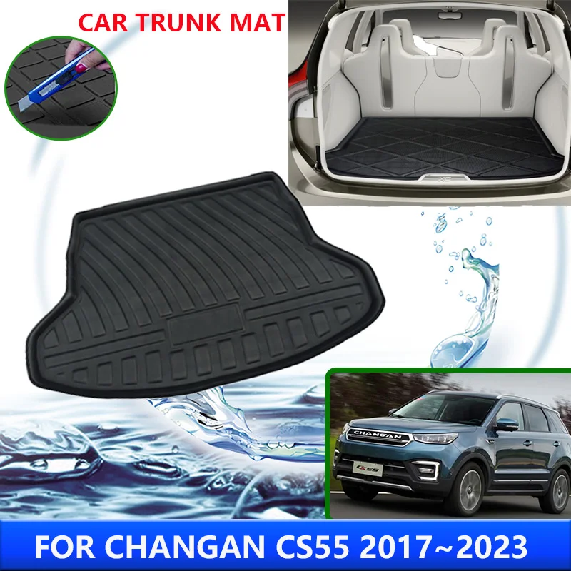 

Trunk Mat for Changan CS55 EV MK1 2017~2023 Car Rear Cargo Liner Covers Luggage Storage Carpet Floor Cushion Tray Pad Accessorie