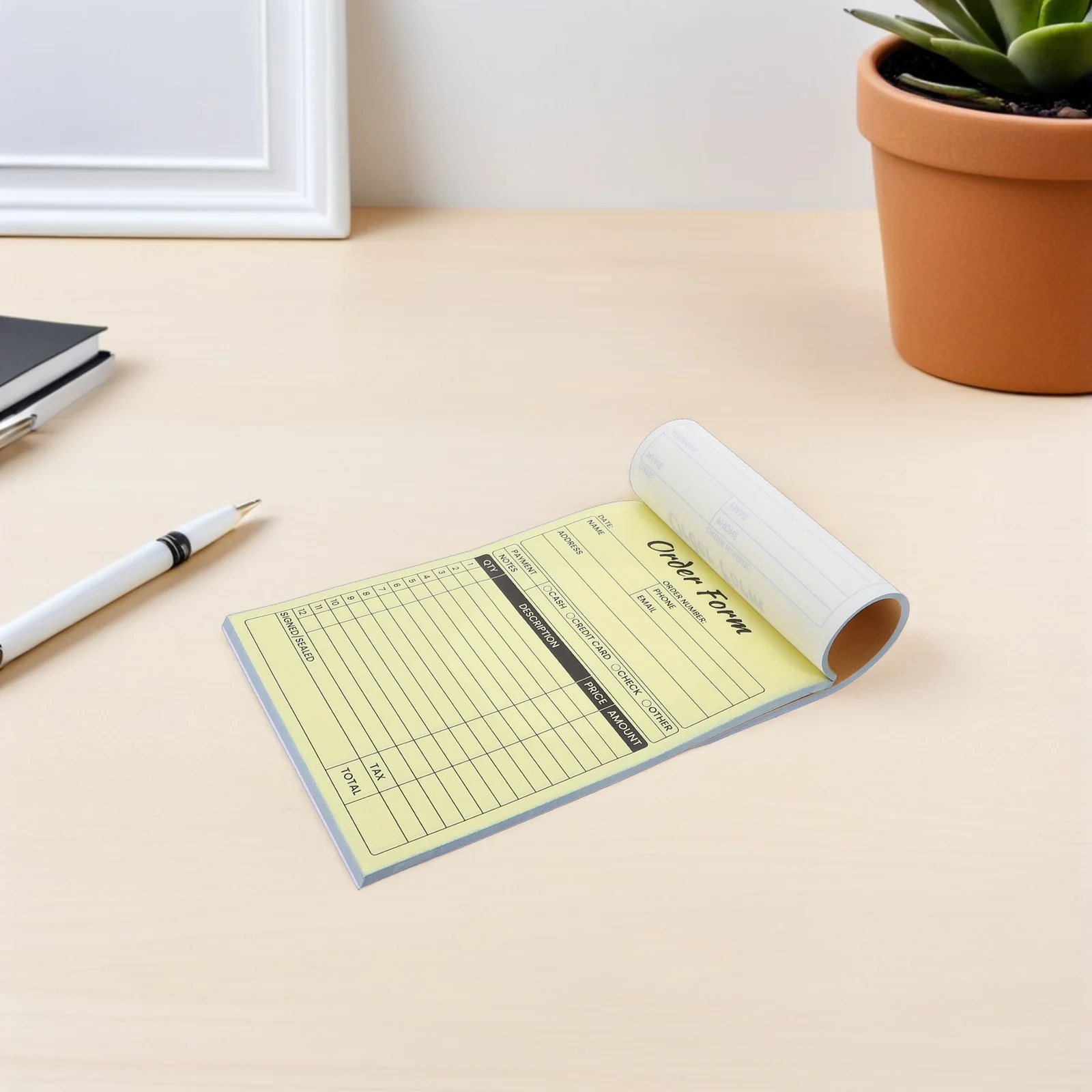 2pcs Invoice Receipt Book For Small Business Order Management Duplicate Copy Order Form Pad For Restaurant Office Use