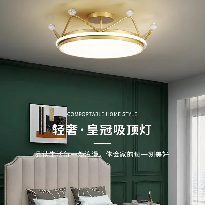 High-end feel, crown ceiling lamp Moderna Lampada a Soffitto Dacamera Daletto Con Luce Calda