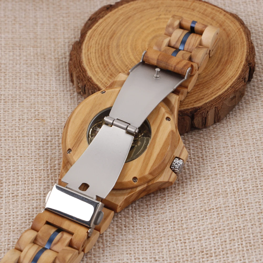 Reloj Mecánico hueco de diseño único de disco para hombre, reloj de madera de lujo, aspecto clásico, el mejor regalo de vacaciones, nuevo