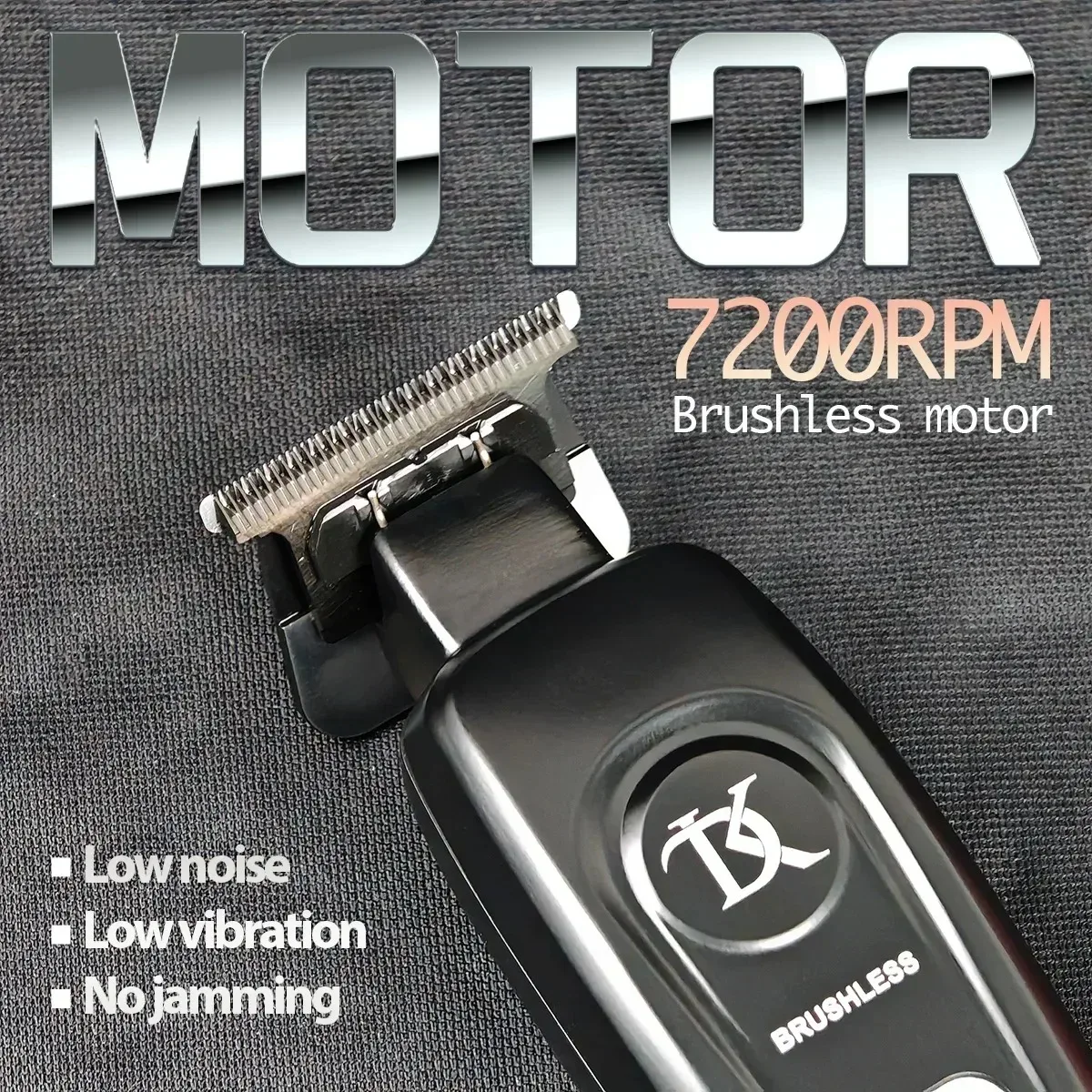 Full Metal Professional Electric Trimmer with Dual Blade Carving and Trimming Blade Barbers Brushless Motor 7200RPM