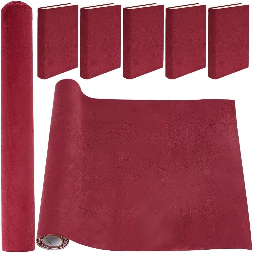 51x11.8inch Velvet Book Cloth for Book Binding Fabric Surface Paper Backed Bookcover Notebook Wraps Red Book Covering Protector