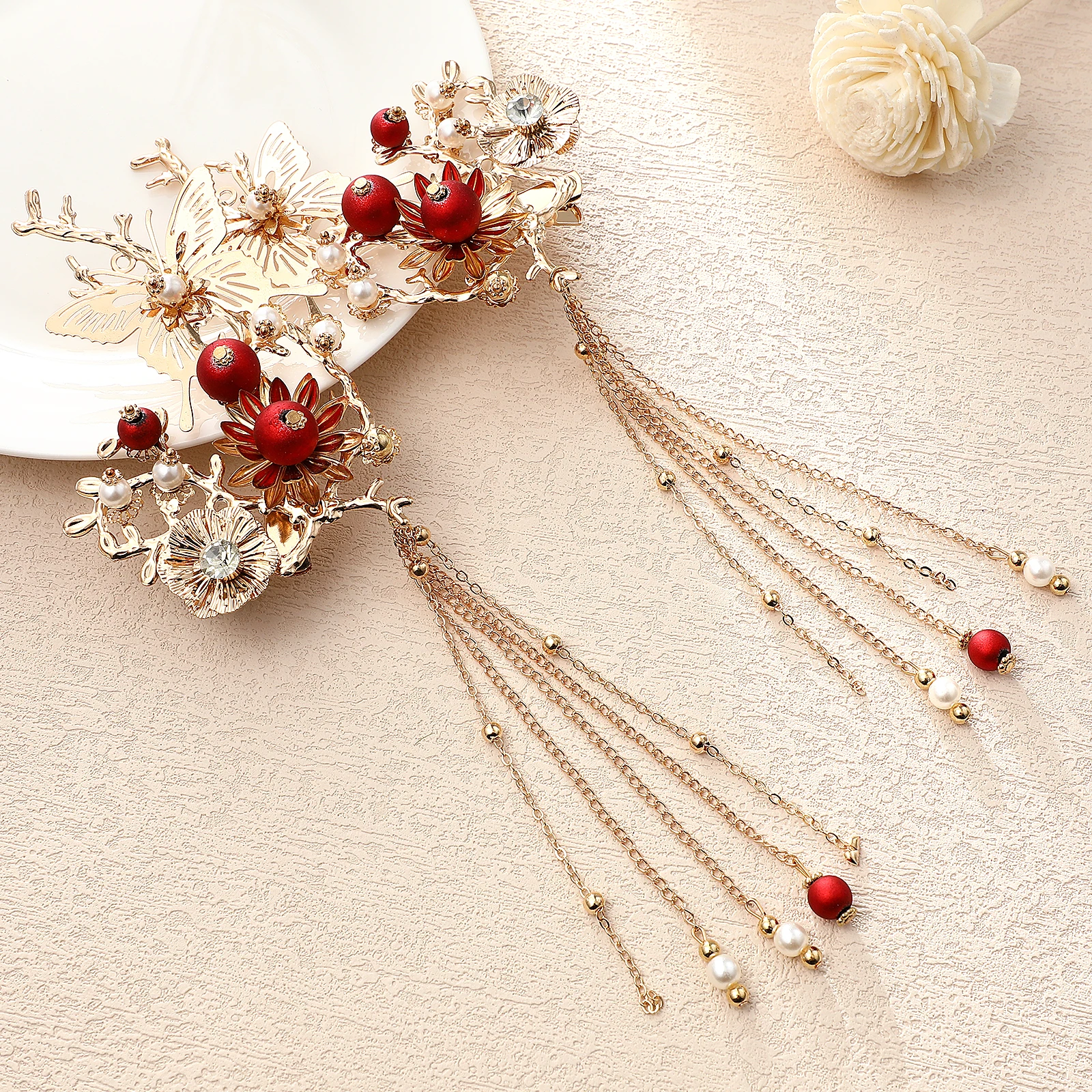 

1 Pair Vintage Clips For Women Wedding Bridal Hair Accessories Pearl Hair Jewelry Elegant Styling Pieces For Bride