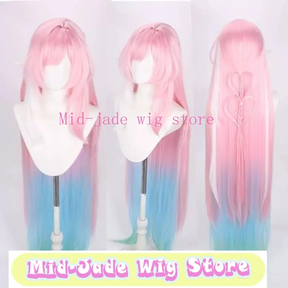 Honkai Star Rail Character Cosplay Wig Long Straight Highlight Gradient Hair Realistic Scalp Top Synthetic for Photo Studio