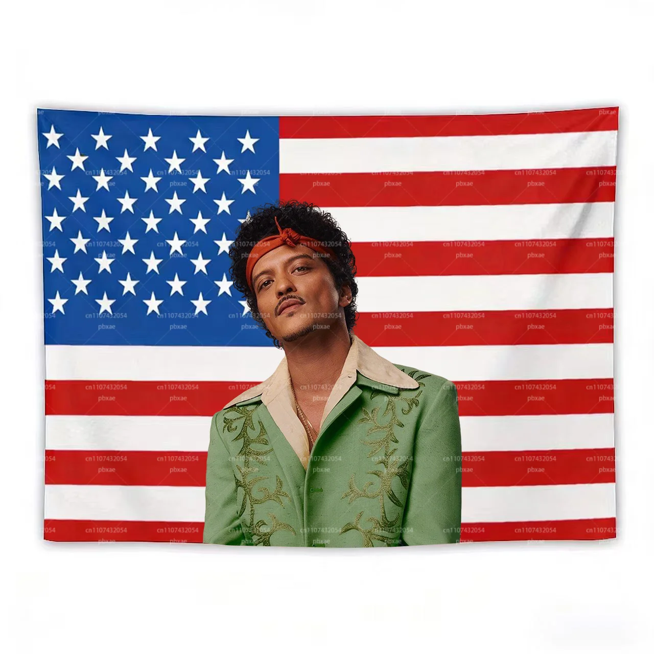 B-Bruno M-Mars American Flag Tapestry Bar Bedroom Party Home Wall Decor