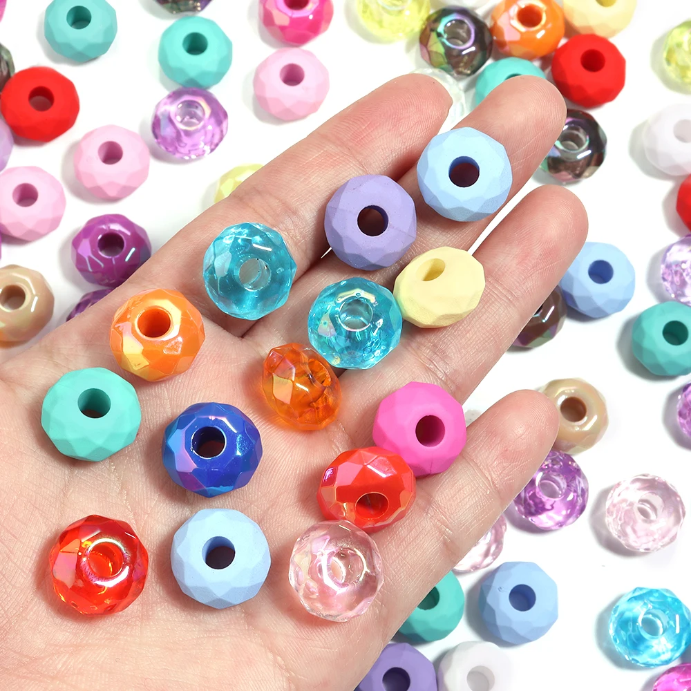 20/40 Stück 8x14,5mm große, facettierte Acrylperlen in Radform, lose Abstandsperlen für die Schmuckherstellung, DIY-Armband- und Schlüsselanhänger-Zubehör – Detail 3