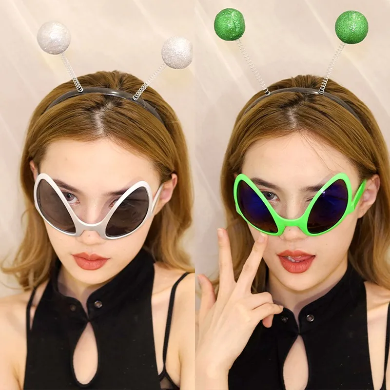 Funny Alien Glasses Men Woman Fashion Rainbow Lenses Sun Glasses Holiday Dance Party Alternative Shapes Eyewear Parties Supplies
