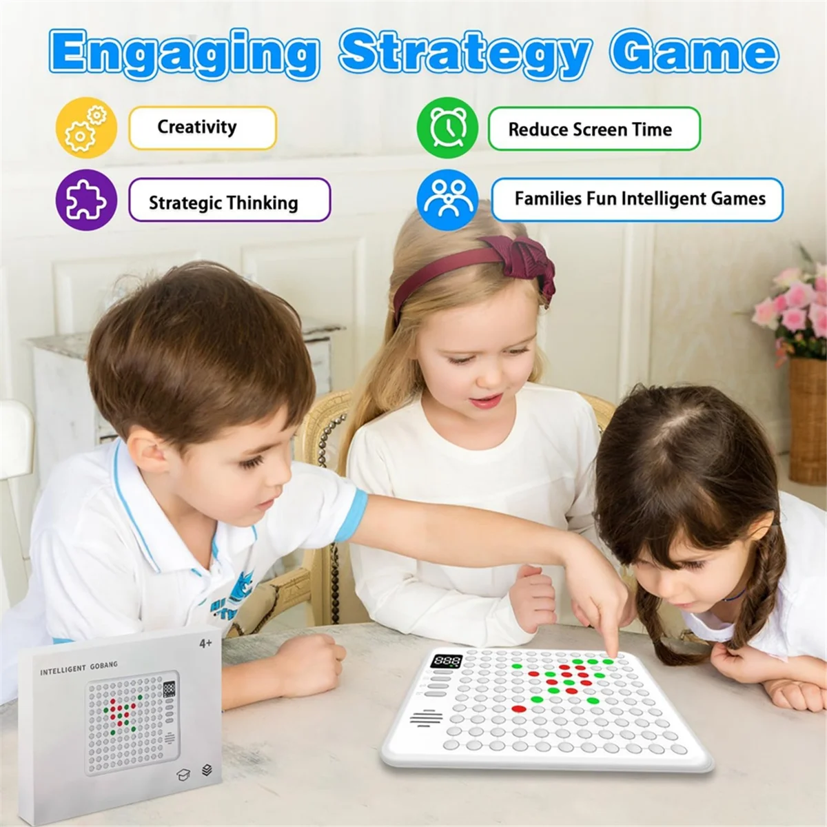 

Kids Smart Chessboard Games with 9 Strategy Board Games Toys,AI Electronic Smart Board Game for Party Family Night Gifts