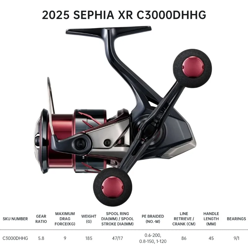 Shimano 2025 Sephia XR C2000S C3000S SHG SDH SDHHG Double Handle