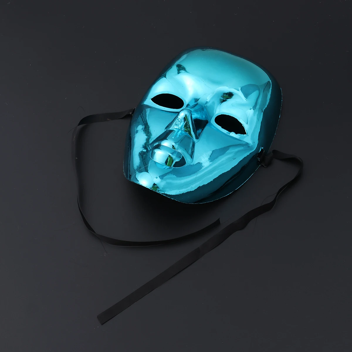 

Electroplating Masquerade Masks Shiny Plastic Full Face Costume Halloween Party Props Durable Flexible Band Fits Most Adults