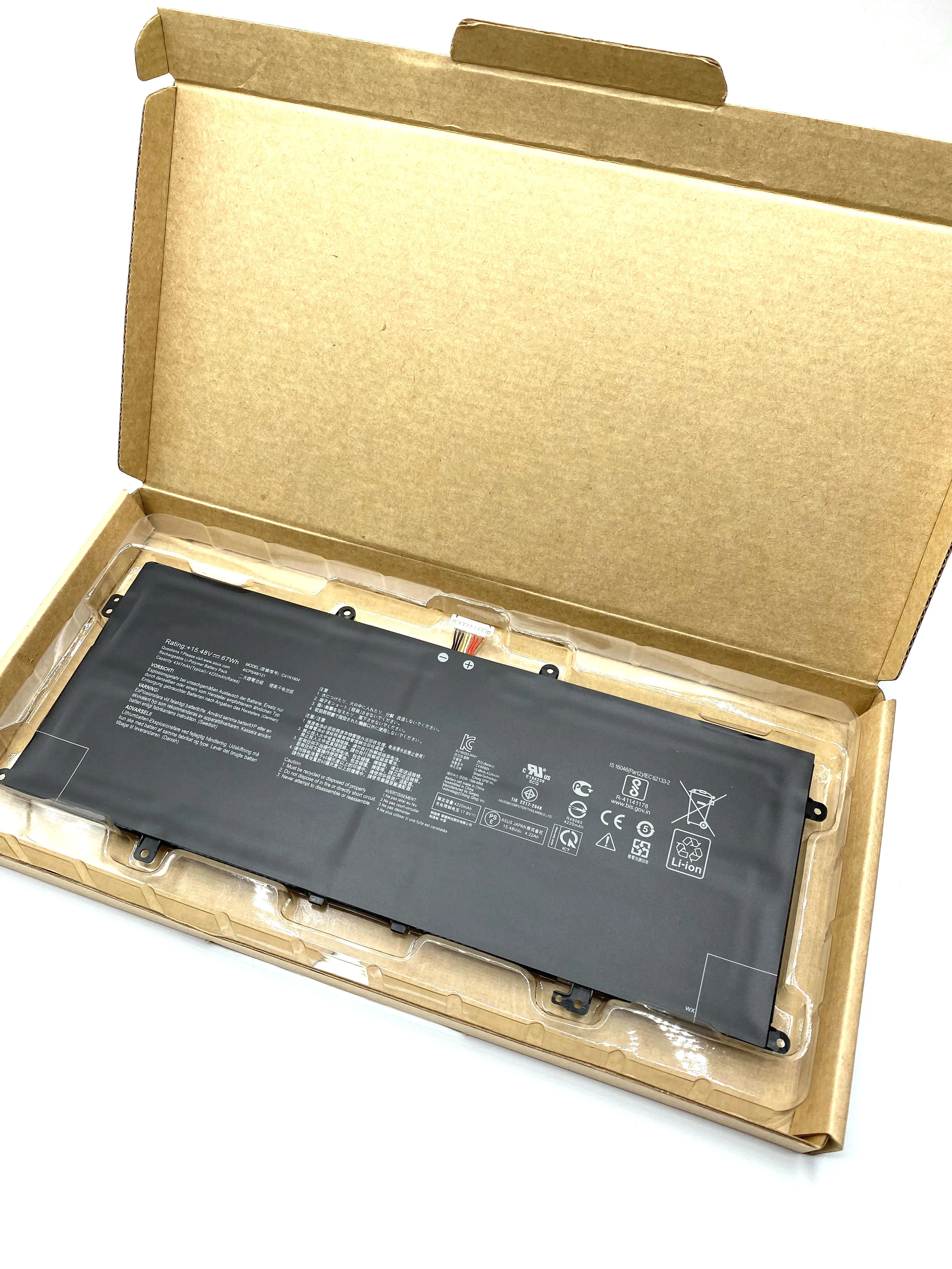 

C41N1904 Аккумулятор для ноутбука Asus ZenBook 13 UX325EA 14 UM425IA Flip S UX371EA Series 4ICP5/49/121 02B200-03660500 15,48 В 67 Втч