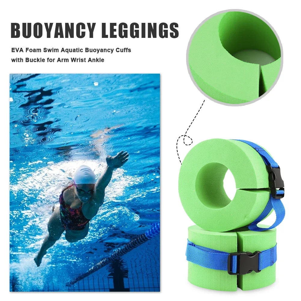 2pcs Aquatic Cuffs Swimming Leggings Arm Floating Ring Heavy Weights Water Exercise Aerobics Rings Swim Accessories