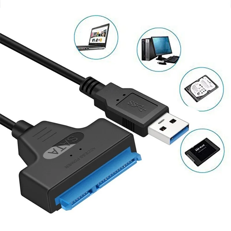 SATA To USB 3.0/2.0 Adapter Cable USB To SATA Cable Support 22pin 2.5 Inch External HDD SSD Hard Drive Computer Laptop Connector